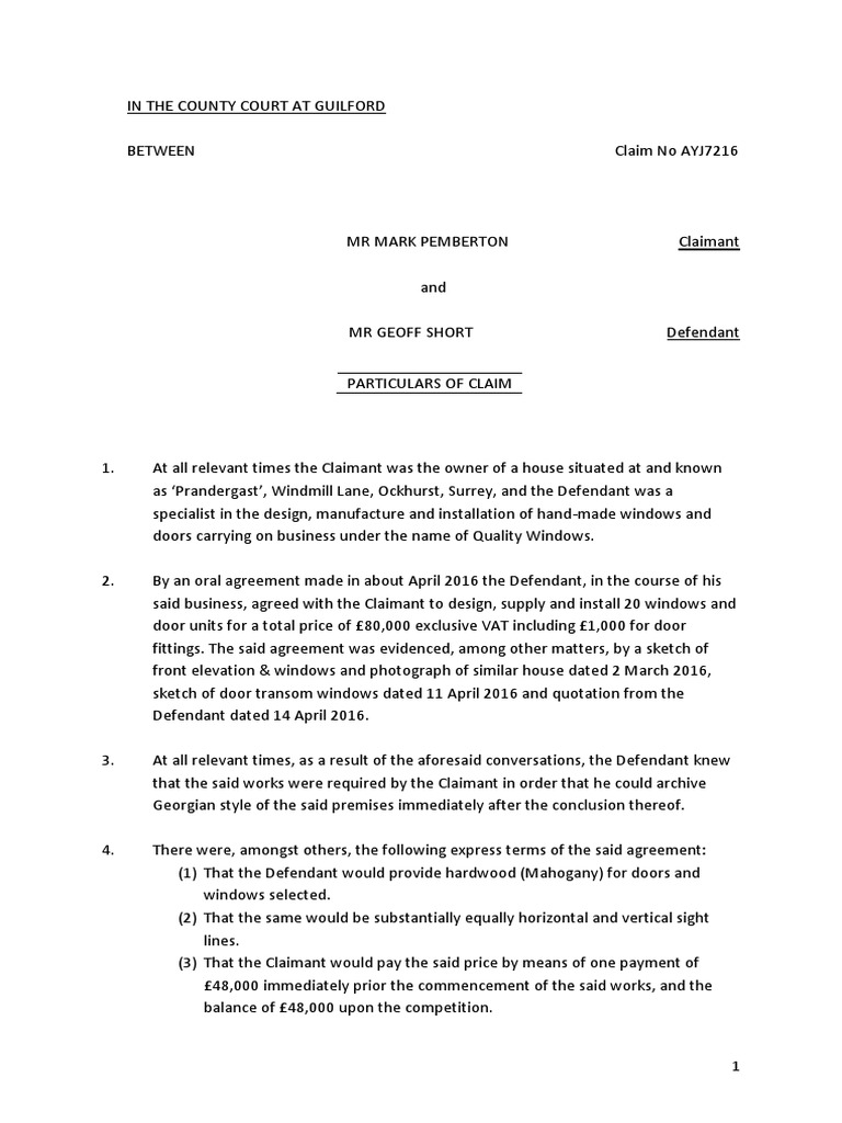 Breach of Contract: Claim Details | PDF | Damages | Social Institutions