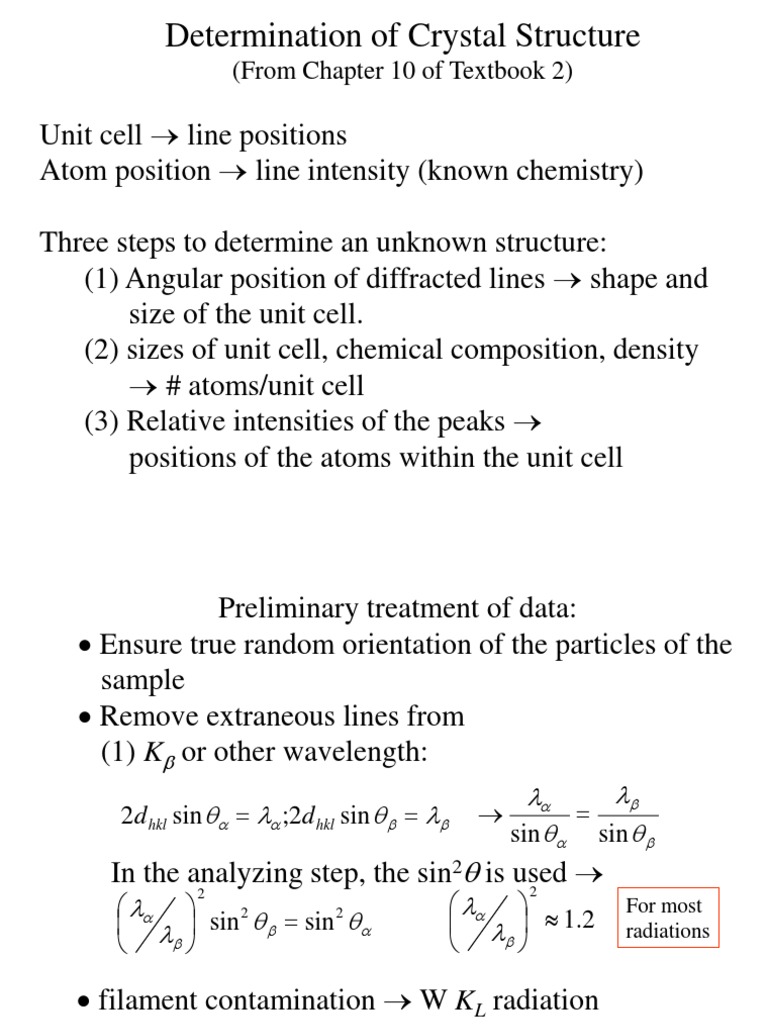 Crystal Structure Determination Guide | PDF | Crystal Structure | Radiation