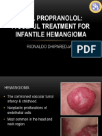 Oral Propranolol A Useful Treatment For Infantile Hemangioma Edit