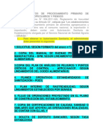 Establecimientos de Procesamiento Primario de Alimentos Agropecuarios y Piensos