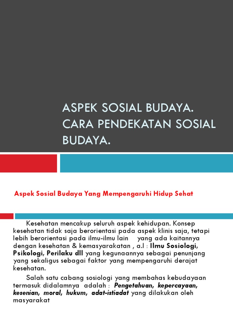 Aspek Sosial Budaya Pdf