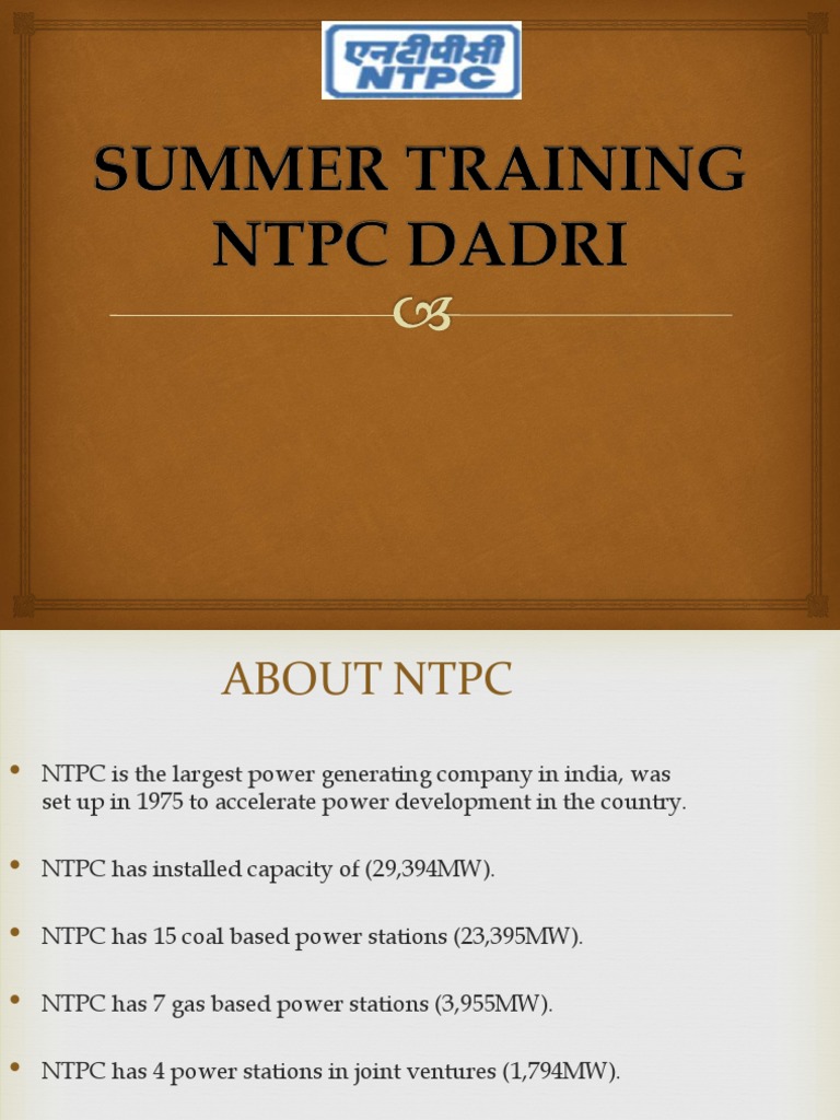 NTPC Dadri: Power Generation Overview | PDF | Boiler | Electrical ...