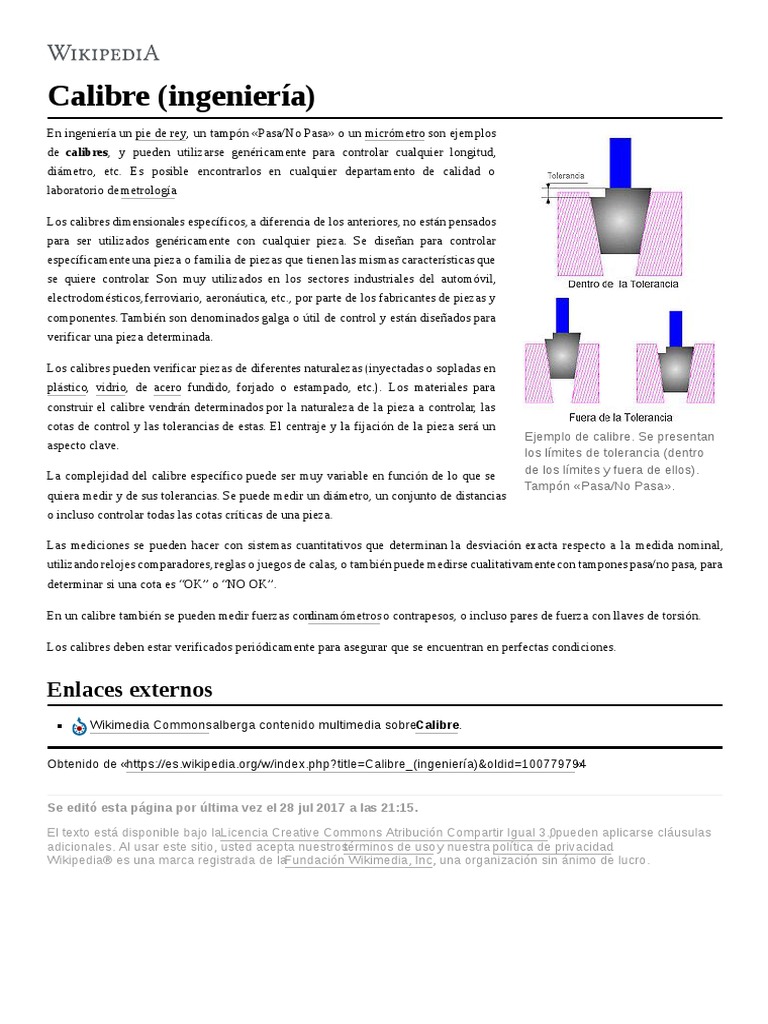 Calibre (Ingeniería) PDF Science Tecnología (general)