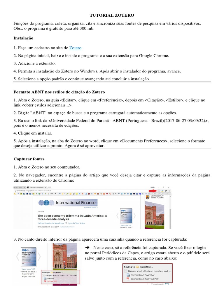 Zotero - Tutorial | PDF | Citação | Tecnologia digital