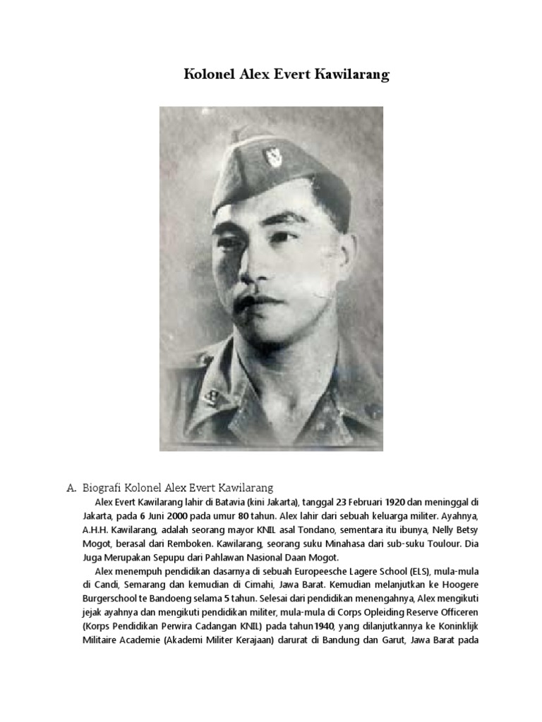 Kolonel Alex Evert Kawilarang | PDF