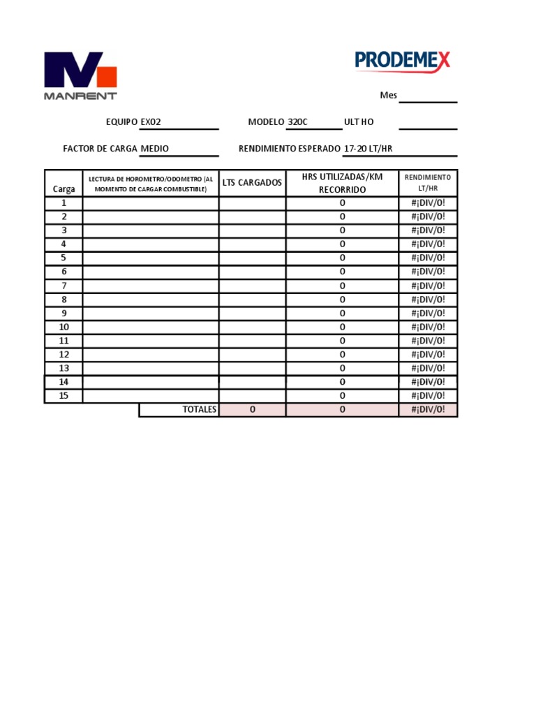 Bitacora Consumo de Combustible PDF