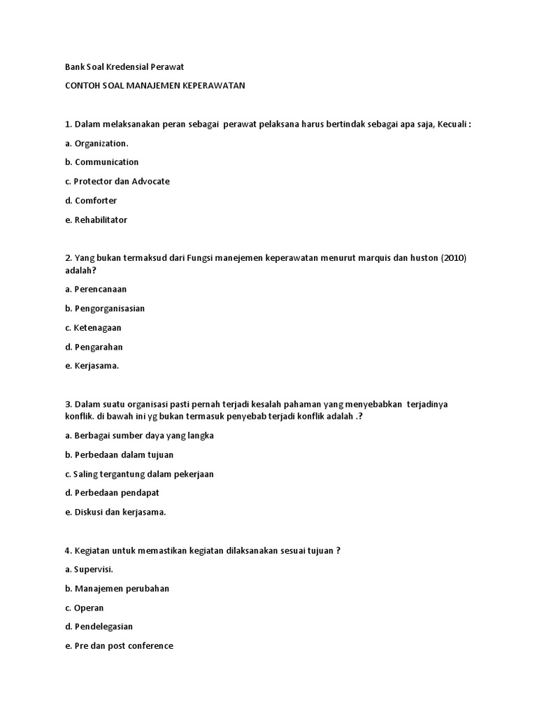 Bank Soal Kredensial Perawat