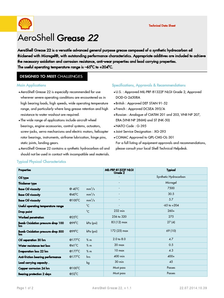 AeroShell Grease 22 Mechanical Engineering Nature