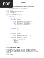 Using Using Using Namespace Class Int Public Void: C# Example Class & Object