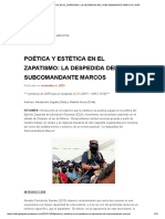 Poética y Estética en El Zapatismo. La Despedida Del Subcomandante Marcos - GIAP