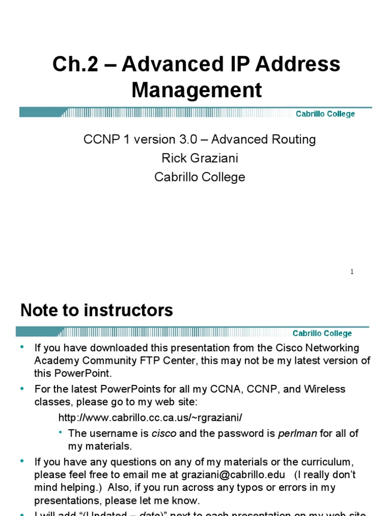 Advanced IPv4 Address Management Techniques | PDF | Ip Address ...