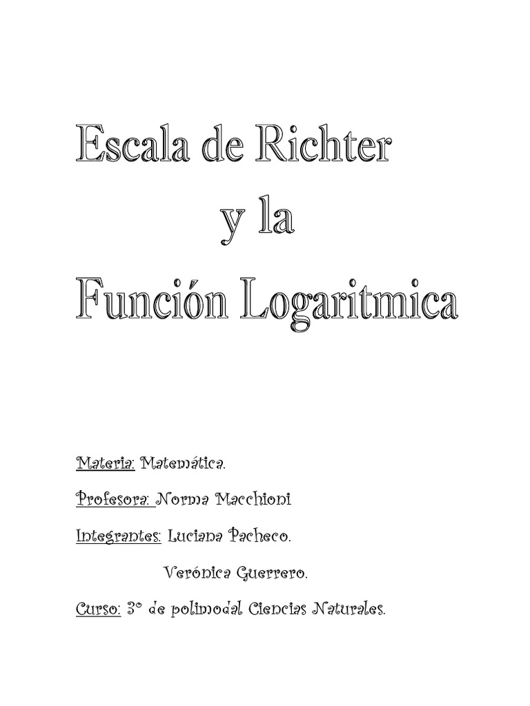Escala Ritcher y La Función Logarítmica | PDF | Logaritmo | Sismología
