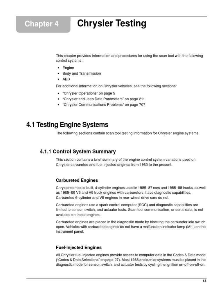 07 ChryslerTesting | PDF | Ignition System | Fuel Injection