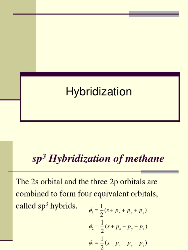 Hybridization Types in Chemistry | PDF | Science & Mathematics