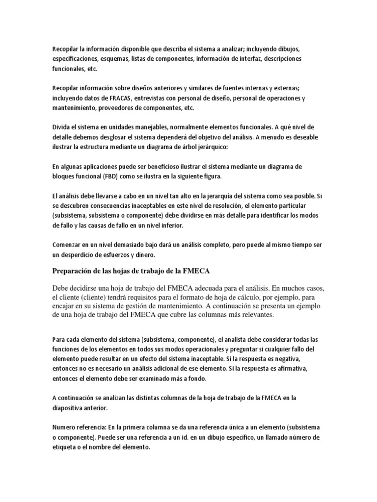 Ejemplo de Hoja de Trabajo FMECA | PDF | Información | Informática y ...