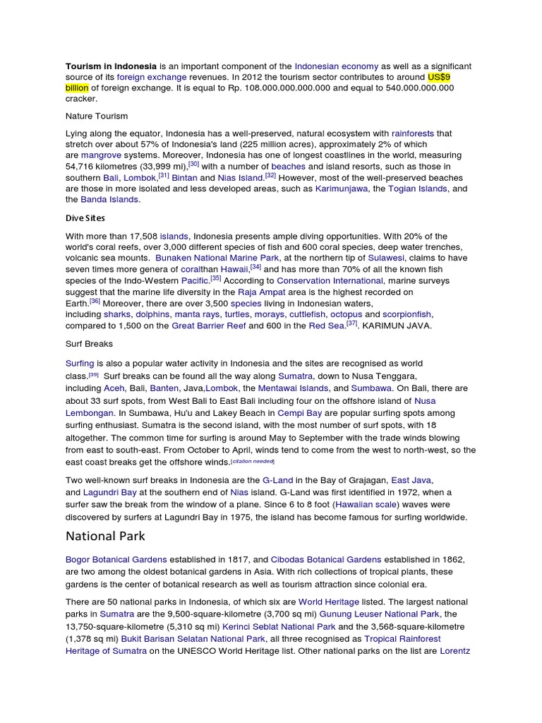 Tourism In Indonesia Pdf Indonesia