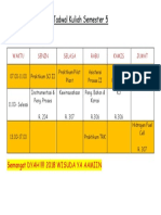 Jadwal Kuliah Semester 5