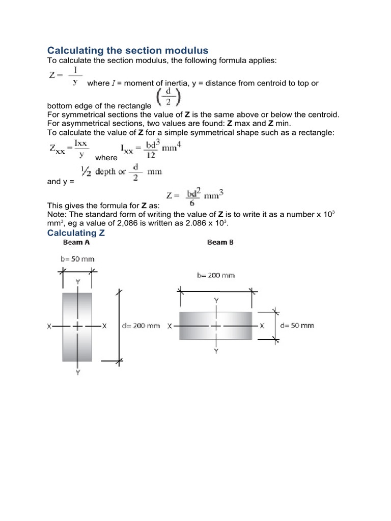 Calculating The Section Modulus | PDF