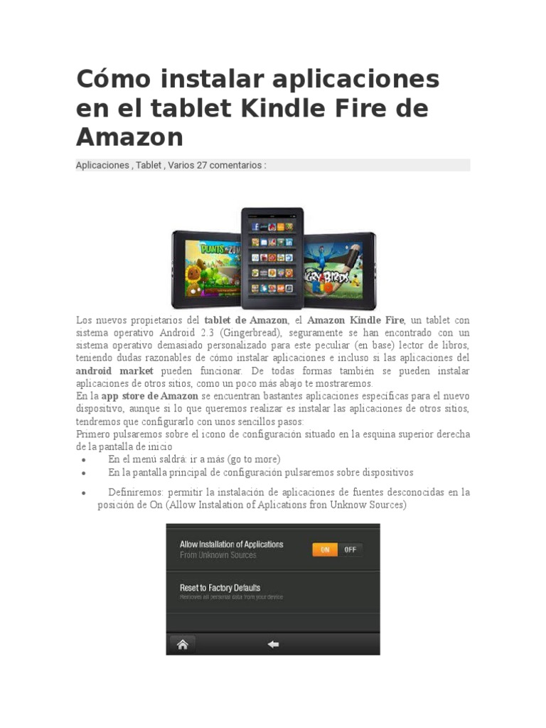 Cómo Instalar Aplicaciones en El Tablet Kindle Fire de Amazon