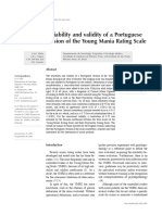 Reliability and Validity of A Portuguese Version of The Young Mania Rating Scale