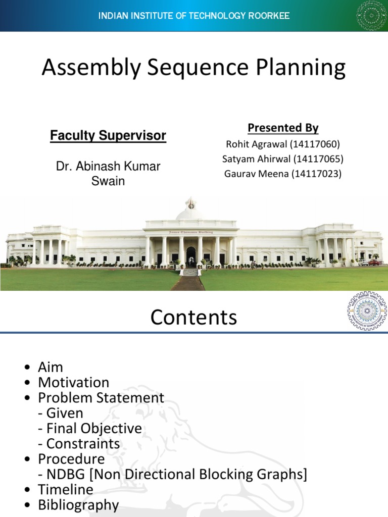 Optimal Assembly Sequence Planning | PDF | Systems Science | Computer ...