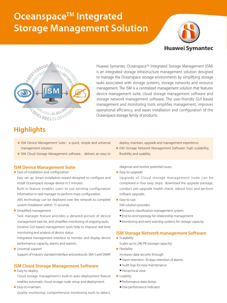 Oceanspace Integrated Storage Management Solution | PDF | Cloud ...