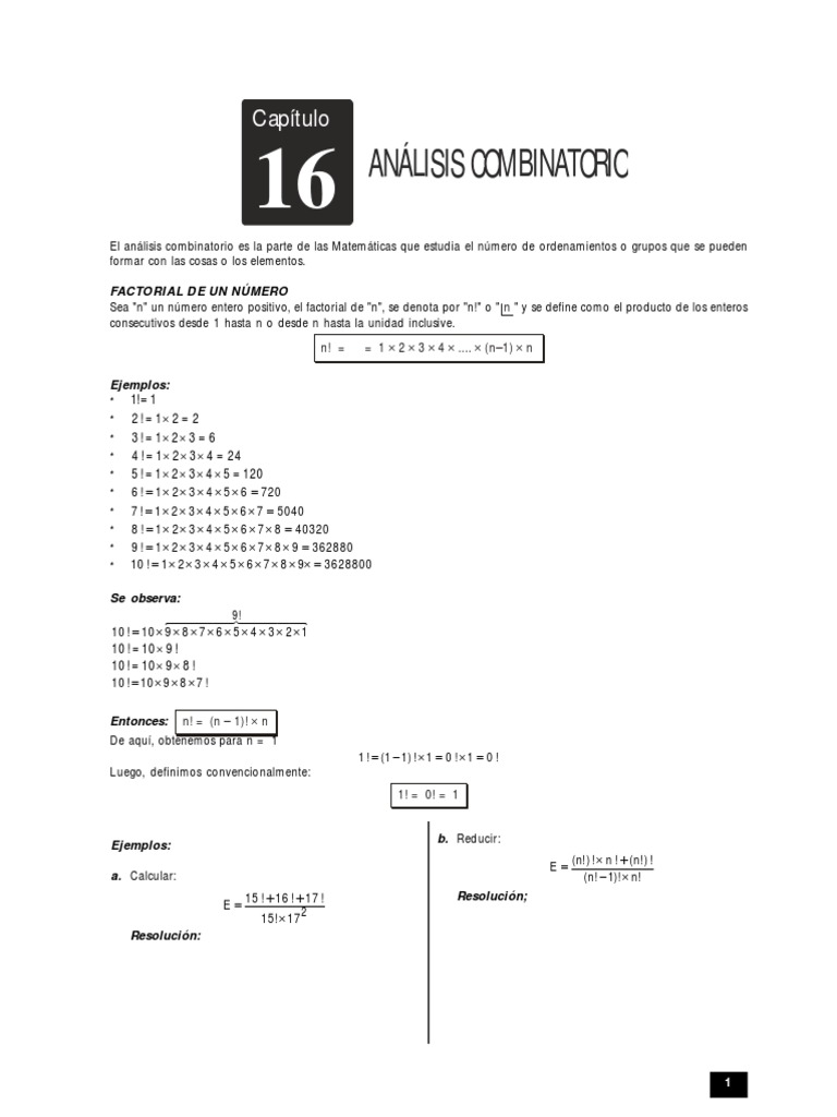 Análisis Combinatorio PDF | PDF | Artes del Lenguaje y Comunicación ...