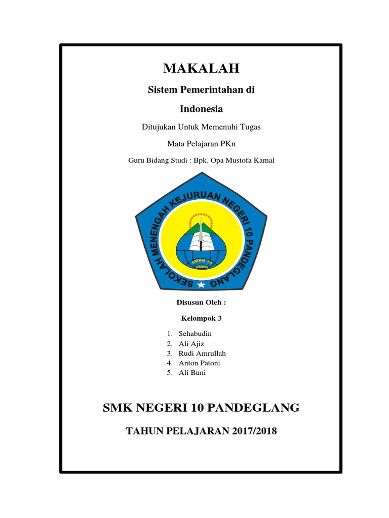 Makalah Sistem Pemerintahan Di Indonesia