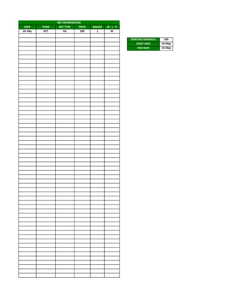 Sports Bet Tracker | PDF