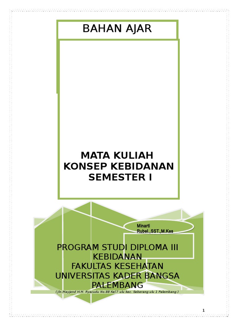 Modul Konsep Kebidanan Universitas Kader Bangsa Palembang Cover
