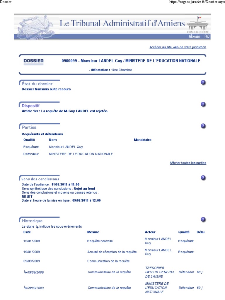 modele de lettre tribunal administratif