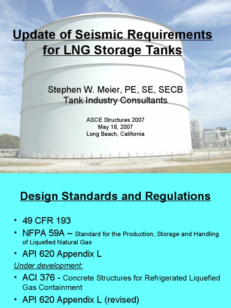 Seismic Standards for LNG Tanks | PDF | Liquefied Natural Gas | Materials