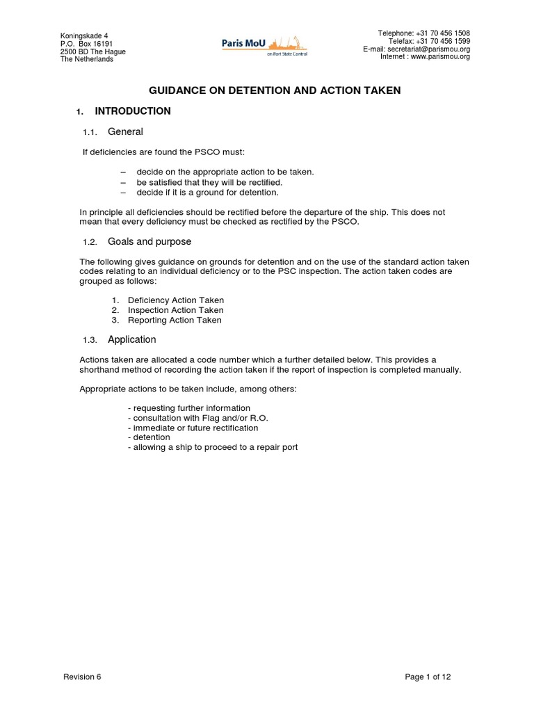 Guidance on Ship Detention Procedures | PDF | Water Transport | Shipping