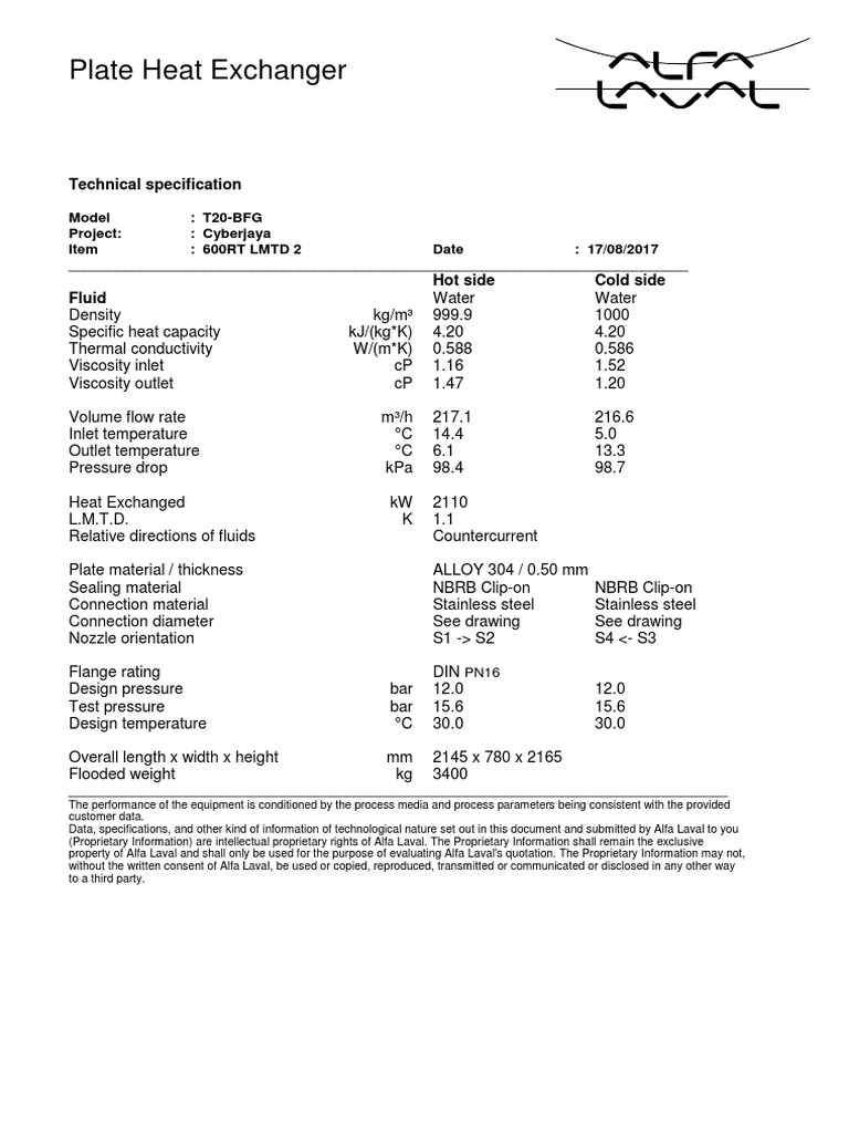 600RT LMTD 2 T20 PDF Heat Exchanger Pressure