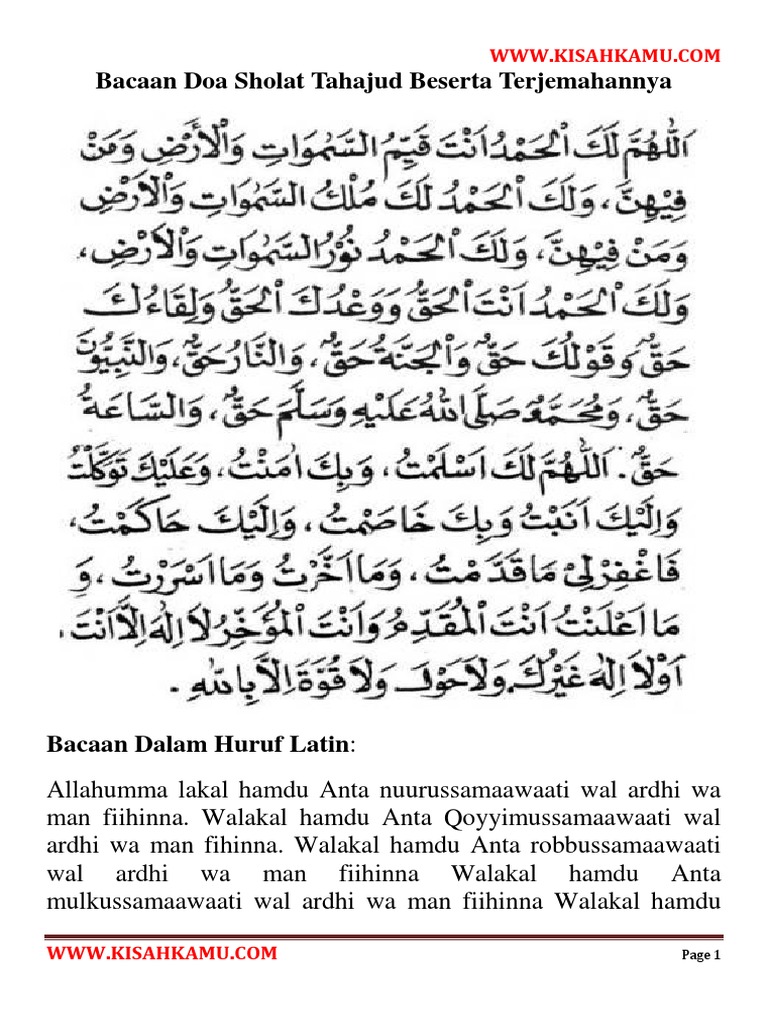 Doa Sholat Tahajud Pdf