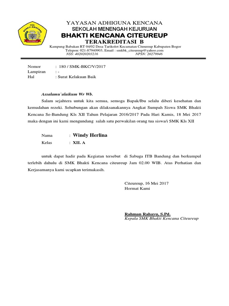 Surat Undangan Wisuda