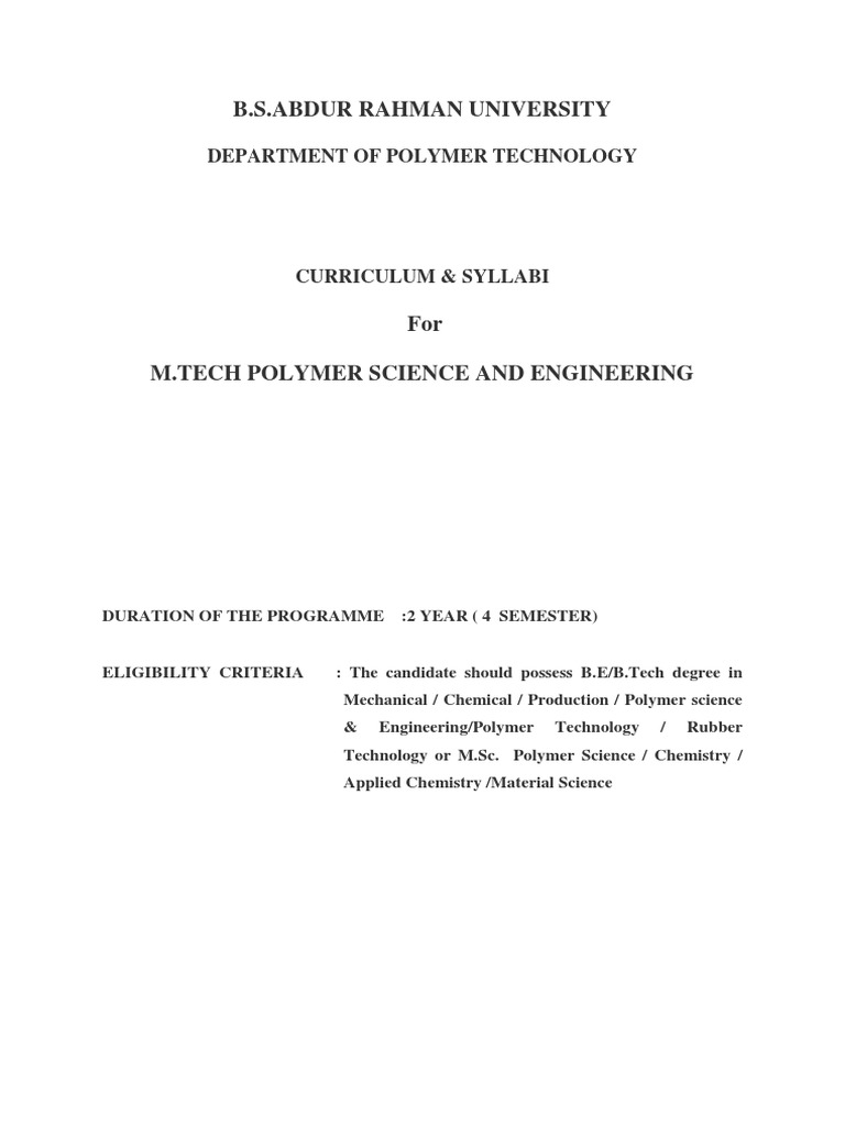 MTech Poly SC Eng | PDF | Spinning (Textiles) | Composite Material