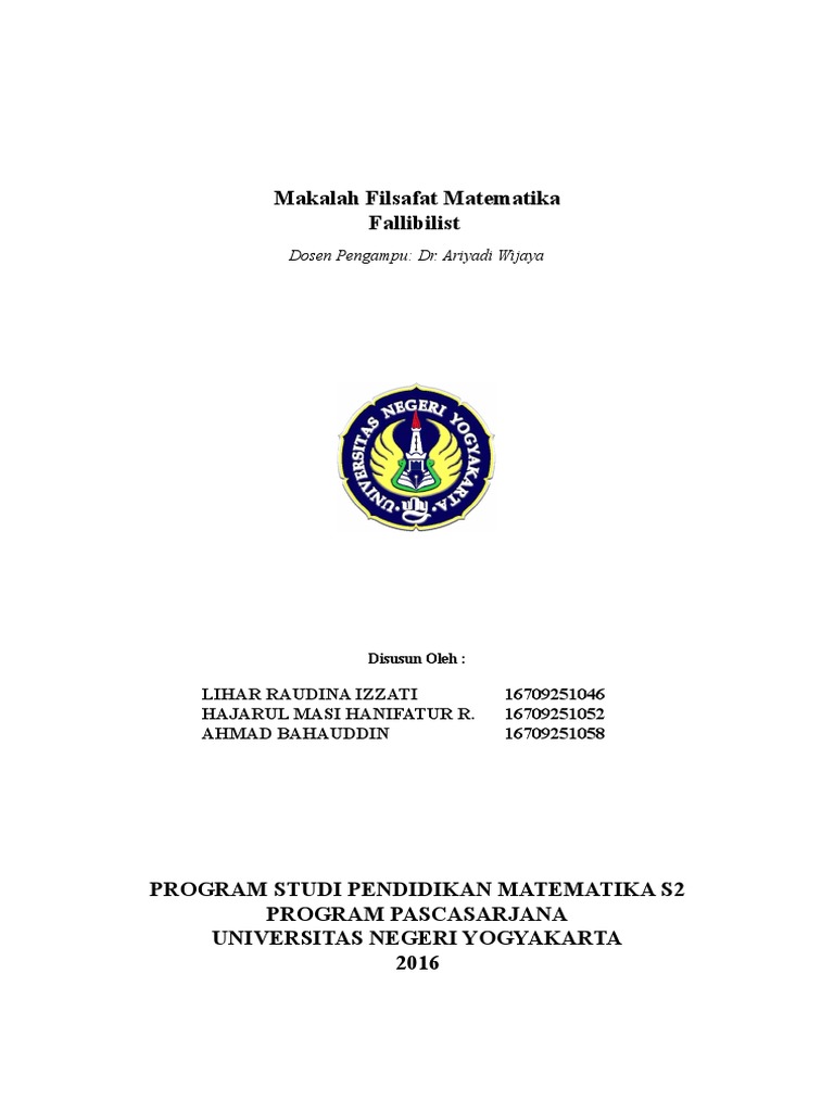 Fallibilisme dalam Filsafat Matematika | PDF