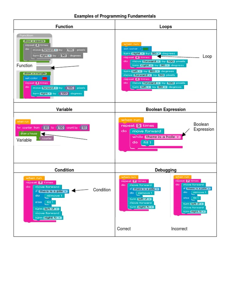 Examples of Programming Fundamentals | PDF