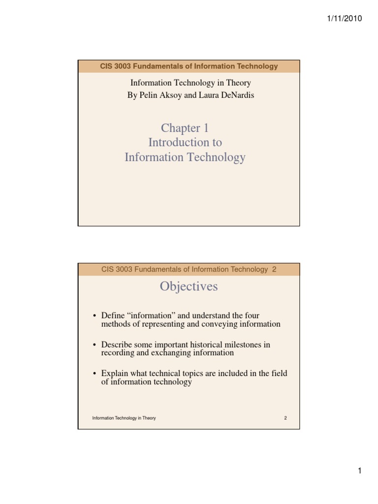 Lecture #1 | PDF | Information Technology | Information