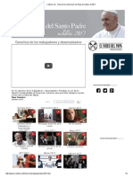 Intenciones Del Papa Francisco - Octubre 2017 Por Los Desempleados y Por Los Derechos de Los Trabajadores