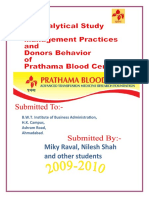 Prathama Blood Bank, Management Practice and Donors Behavior.