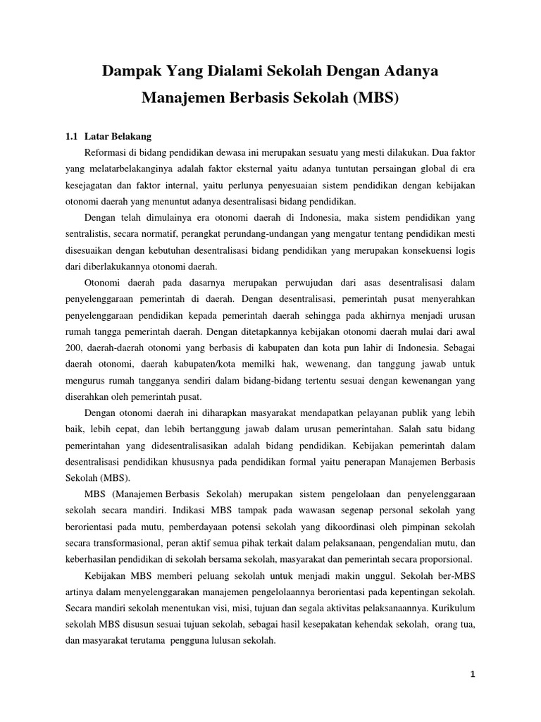Penghidupan Sekolah Berdampak Ekonomi
