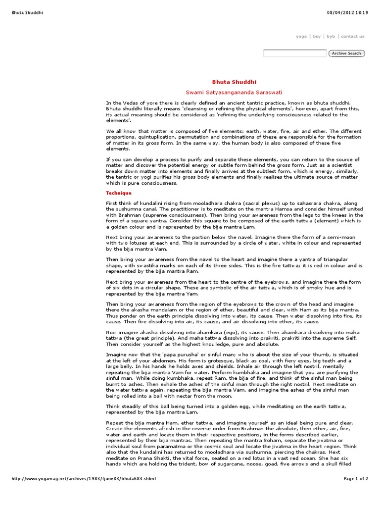 Bhuta shuddhi pdf