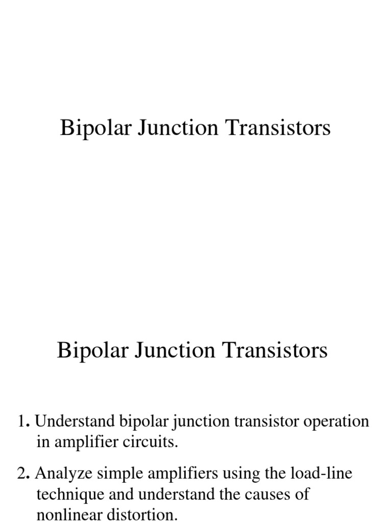 Bipolar Junction Transistor PDF Bipolar Junction Transistor