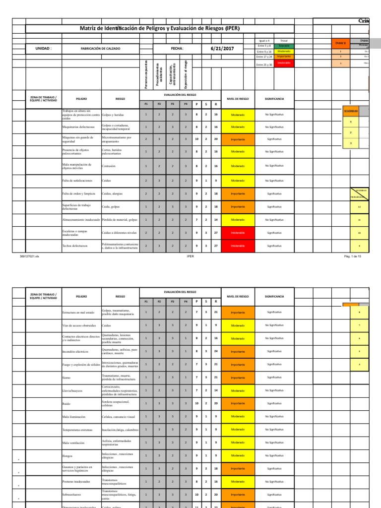 Matrices (Iper y Control) | PDF | Quemar | Estrés (biología)