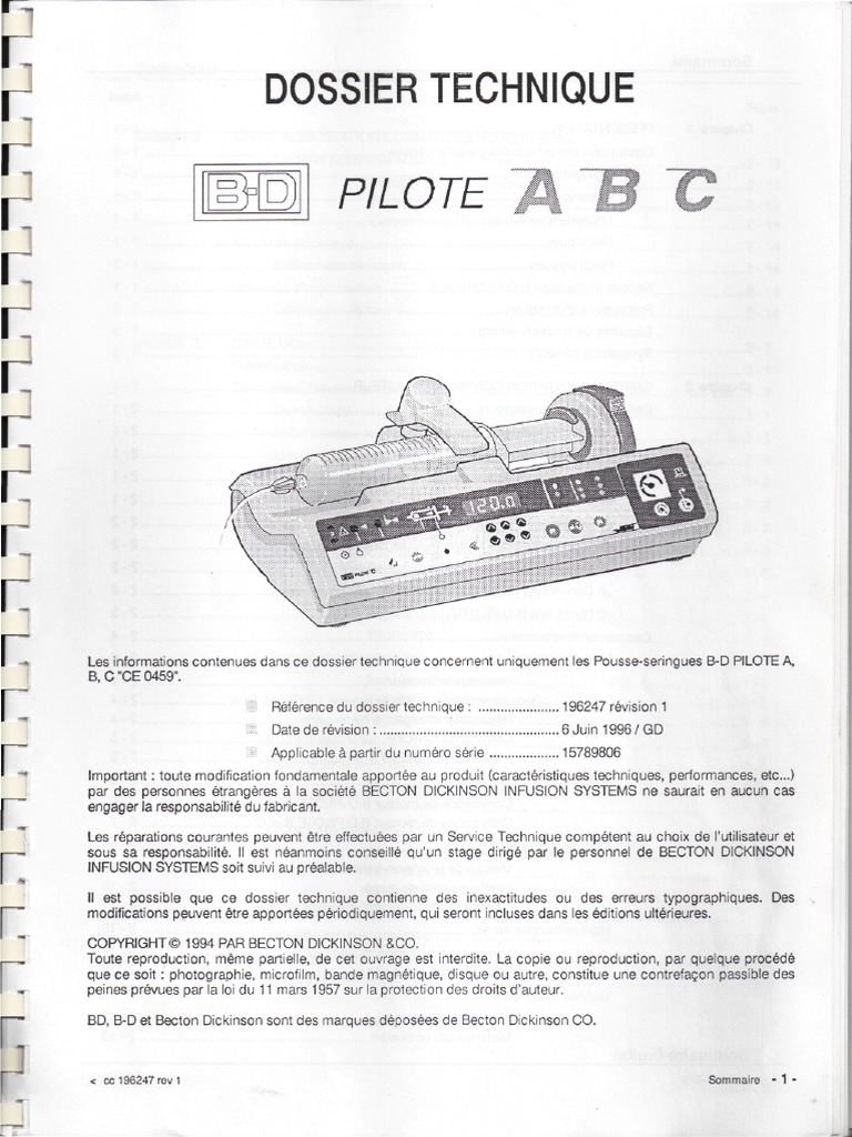 Pousse Seringue Dossier Technique Sommaire | PDF | Électrotechnique | Biens  manufacturés