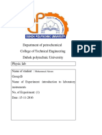 Department of Petrochemical College of Technical Engineering Duhok Polytechnic University Physic Lab