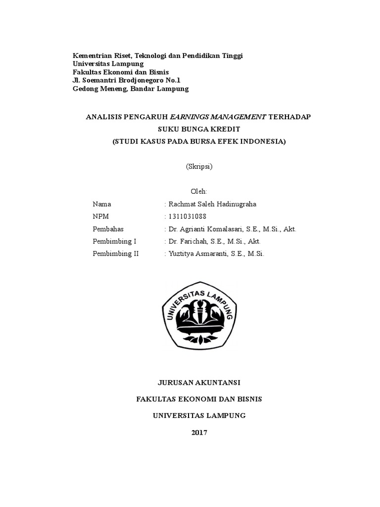 Contoh Cover Skripsi