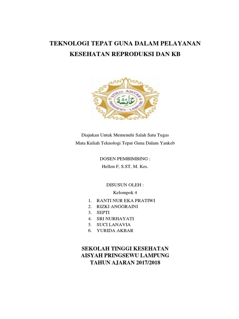 Kelompok 4 Teknologi Dalam Pelayanan Kesehatan Reproduksi Dan Kb